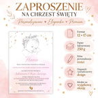 Infografika: zaproszenie na Chrzest Święty z kopertą i lakiem, format 12 × 17 cm